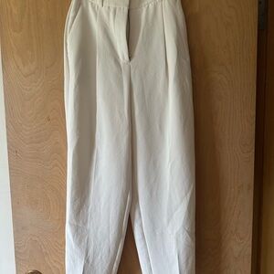 Wilfred White Elastic-Waist Pleated Trousers